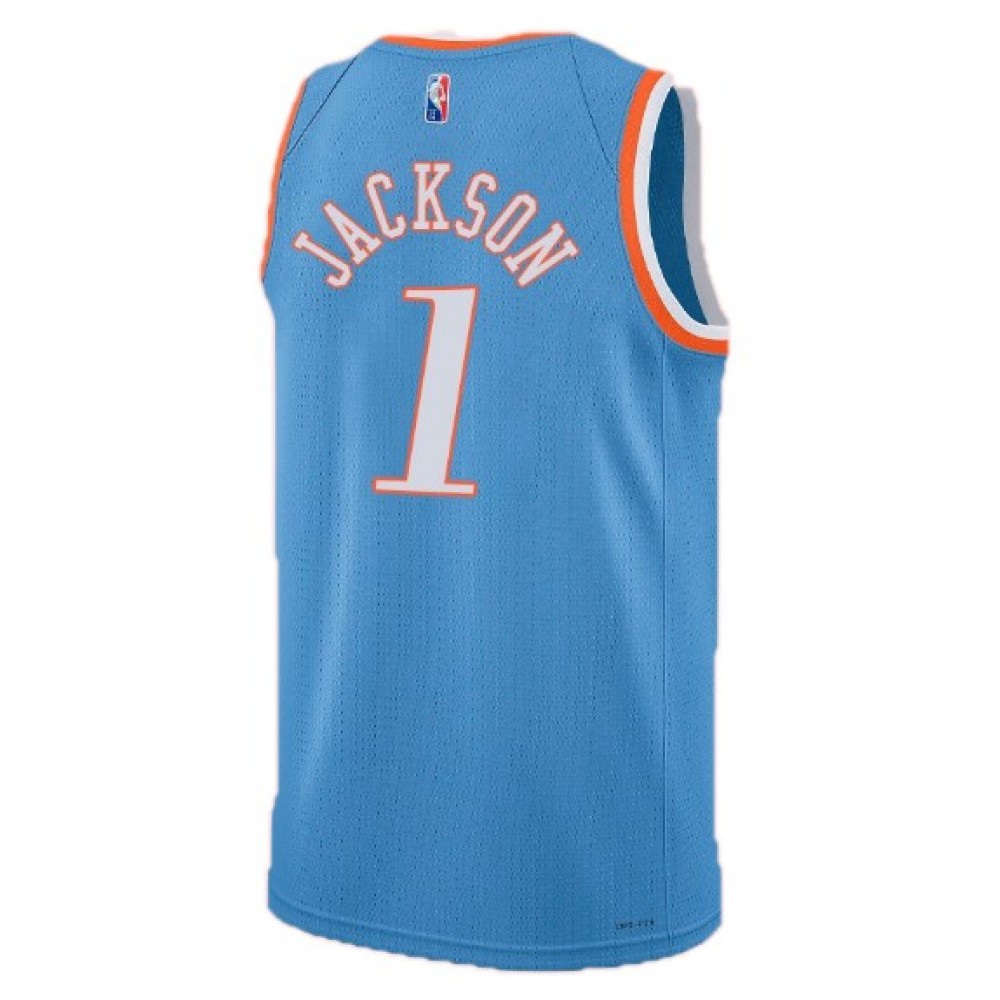 Men's Los Angeles Clippers Reggie Jackson #1 Blue 2021 Swingman NBA Jersey - City Edition-Pro Kit Vault | Brand New 26/27 Sports Jerseys